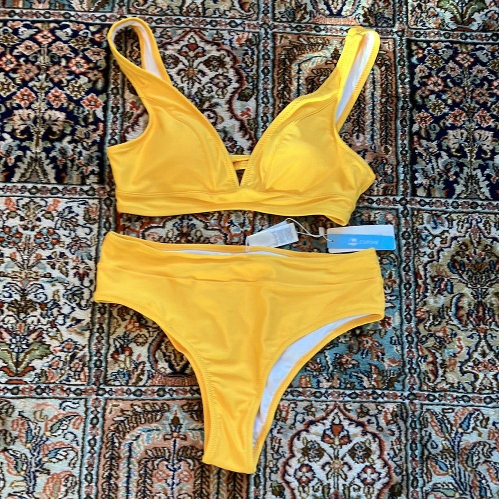 Goldish Yellow Cupshe bikini.